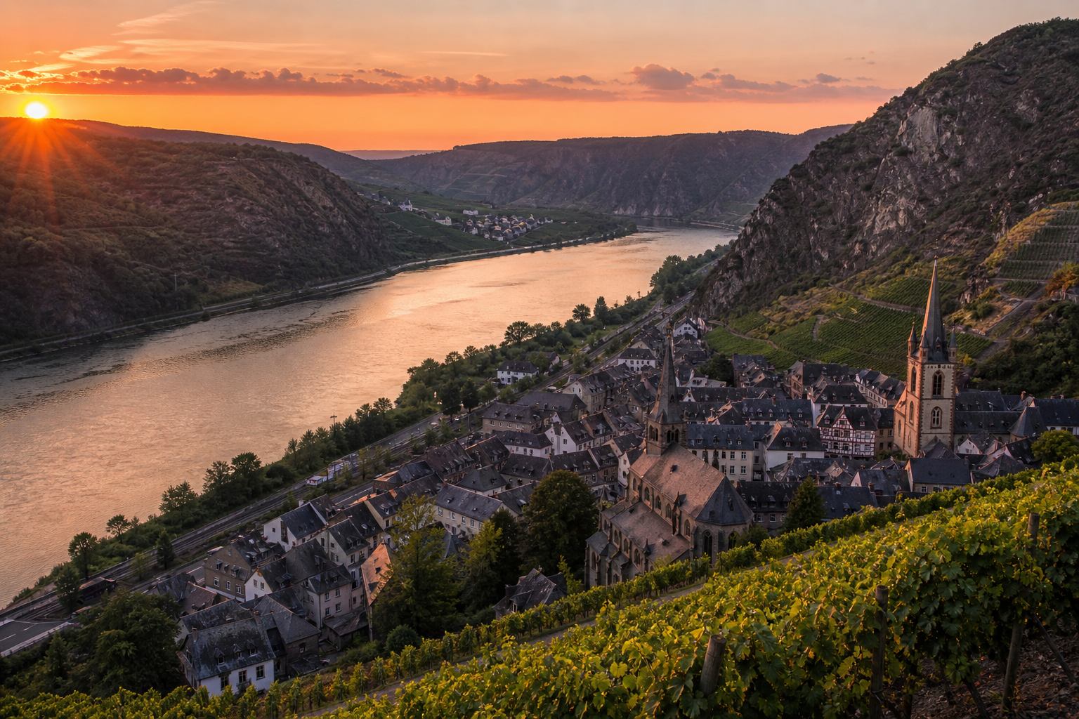 Moseltal mit geschwungenem Fluss